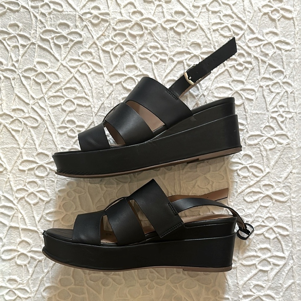 BLONDO WEDGE SLINGBACK PLATFORM SANDALS